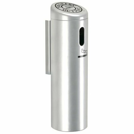 COMMERCIAL ZONE CZ 711207 Silver Wall Mounted Smokers' Outpost Cigarette Receptacle 278711207
